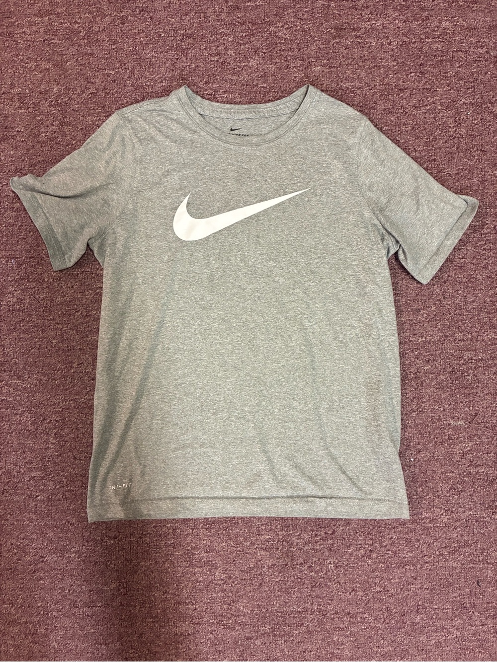 Nike Gray Short Sleeve Tee with White Swoosh